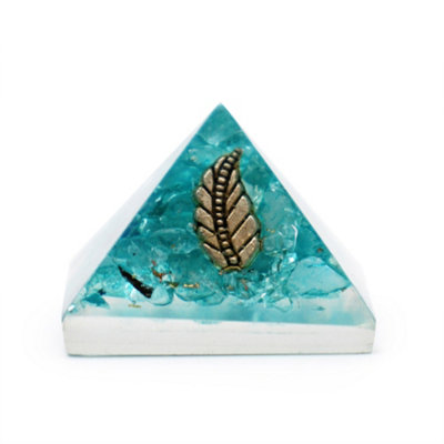  - Small Orgonite Pyramid Assorted Gemchips And Copper