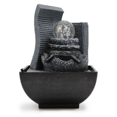 Tabletop Water Feature 18Cm Cascading Rock Formation from B&Q