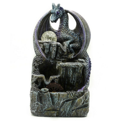 Tabletop Water Feature 35Cm DragonCrystal Ball & Water Wheel from B&Q