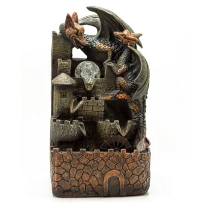 Tabletop Water Feature 35Cm DragonsCrystal Ball & Water Wheel from B&Q