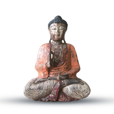  - Vintage Hand Carved Buddha Statue 60Cm Teaching Transmission