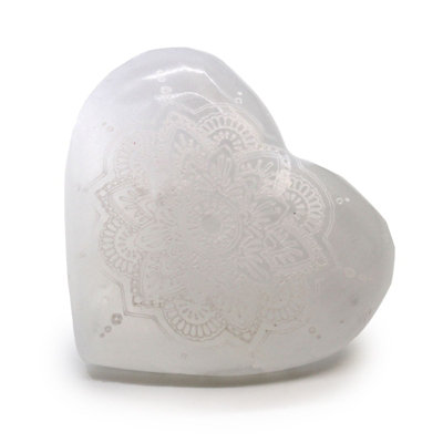 Selenite Heart 78Cm Mandala Engraved from B&Q