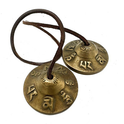 Tibetan Tingsha Lucky Symbols Approx 6Cm Gold from B&Q