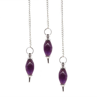 Lingam Shaped Gemstone Pendulum Amethyst from B&Q