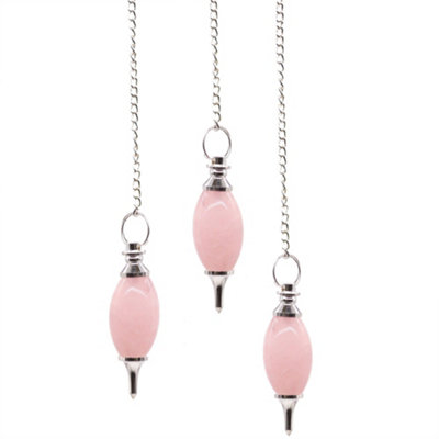 Lingam Shaped Gemstone Pendulum Rose Quartz from B&Q