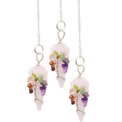 Magic Pendulum Seven Chakra Rose Quartz from B&Q