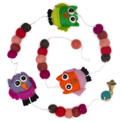 Felt Wall Hanging Owls Multicolor from B&Q