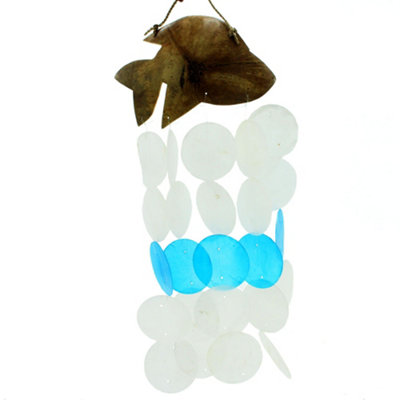 Coconut & Capiz Windchimes Dolphins 30Cm from B&Q
