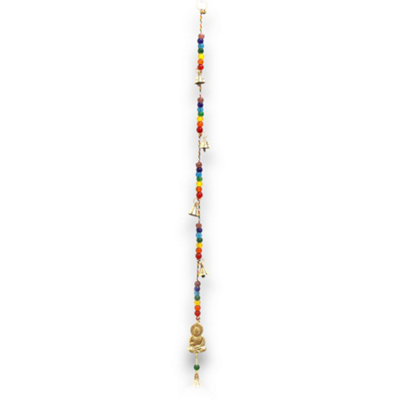 Indian Chimes Brass Buddha With Chakra Beads String Bells Gold from B&Q