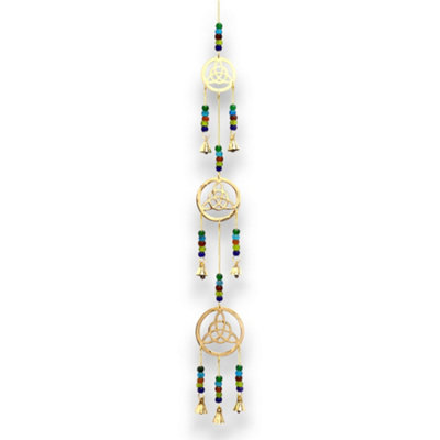 Indian Chimes Brass Celtic Drop 7 Bells Gold from B&Q