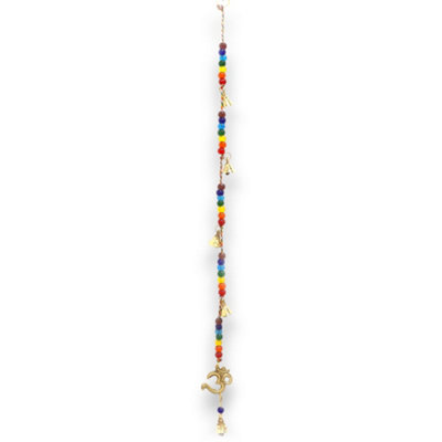 Indian Chimes Brass Om With Chakra Beads String Bells Gold from B&Q