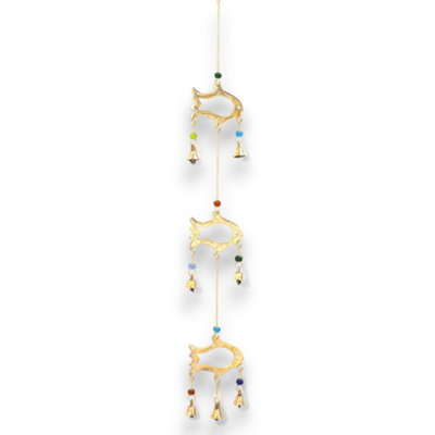 Indian Chimes Fish Drop 7 Bells Gold from B&Q
