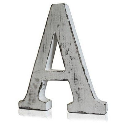 Handcrafted Shabby Chic Wooden Alphabet Letter A from B&Q