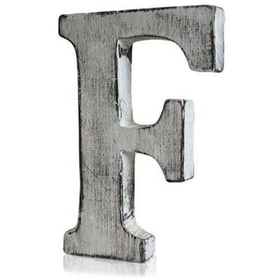 Handcrafted Shabby Chic Wooden Alphabet Letter F from B&Q