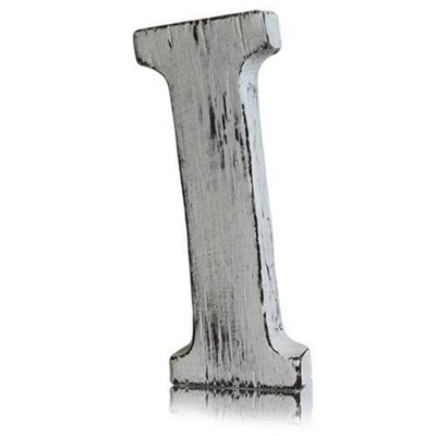 Handcrafted Shabby Chic Wooden Alphabet Letter I from B&Q