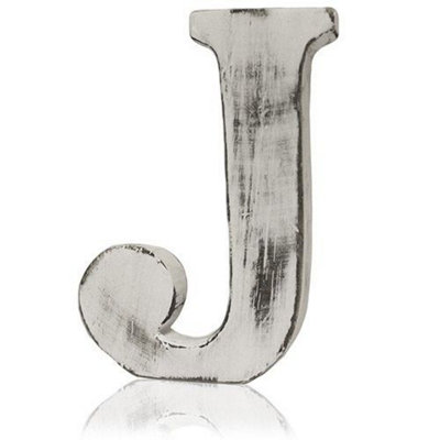 Handcrafted Shabby Chic Wooden Alphabet Letter J from B&Q