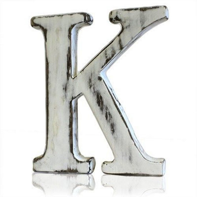 Handcrafted Shabby Chic Wooden Alphabet Letter K from B&Q