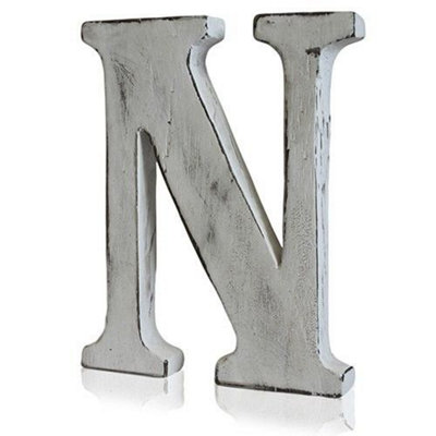 Handcrafted Shabby Chic Wooden Alphabet Letter N from B&Q