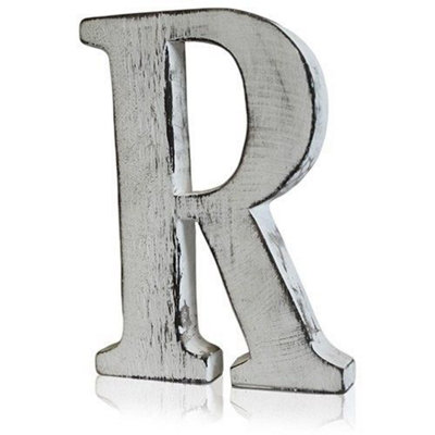 Handcrafted Shabby Chic Wooden Alphabet Letter R from B&Q
