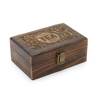 - Mango Carved Tea Box (6 Compartments)