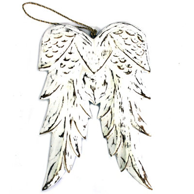 Hand-Carvedwashed Angel Wings Décor from B&Q