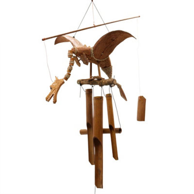  - Handmade Coconut Dragon Wind Chimes Mobile