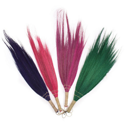  - Set 4 Pampas Long Broom Vivid Colours