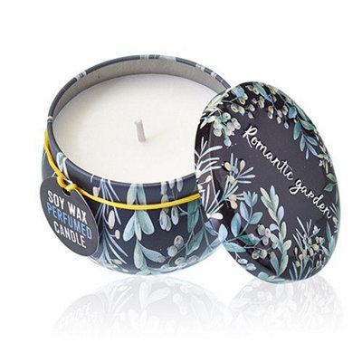 Art Tin Candle Assorted Design Romantic Garden Tea & Rose from B&Q