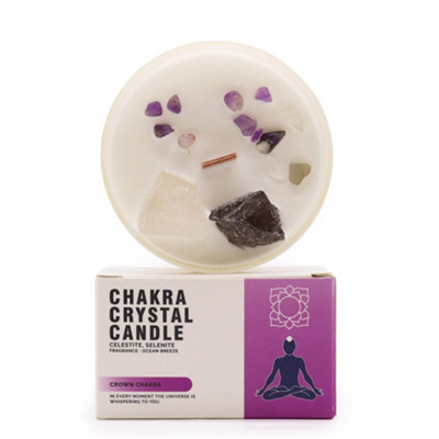 Chakra Crystal Candles Crown Chakra from B&Q