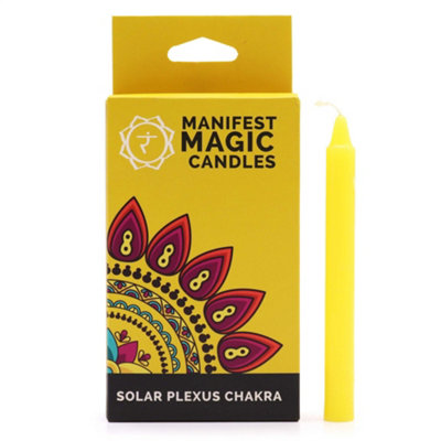 Manifest Magic Candles (Pack Of 12) Solar Plexus Chakra from B&Q