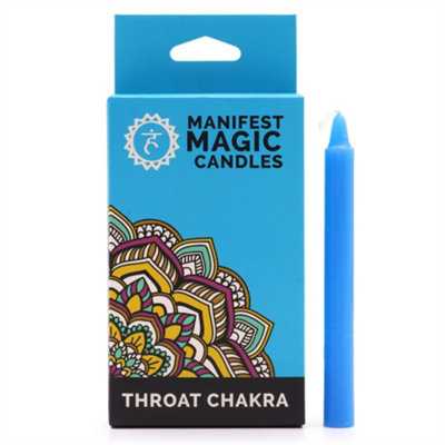 Manifest Magic Candles (Pack Of 12) Throat Chakra from B&Q