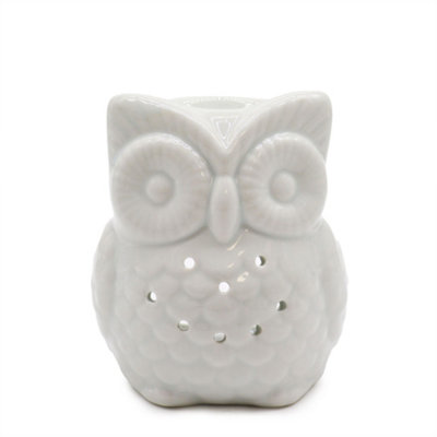 Classic White Ceramic Owl Oil Burner Decor from B&Q