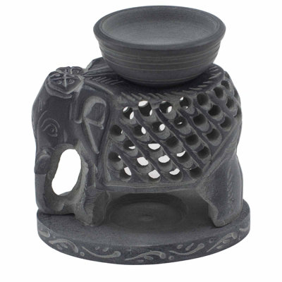 Soapstone Oil Burner 10.5Cm Standing Elephant from B&Q