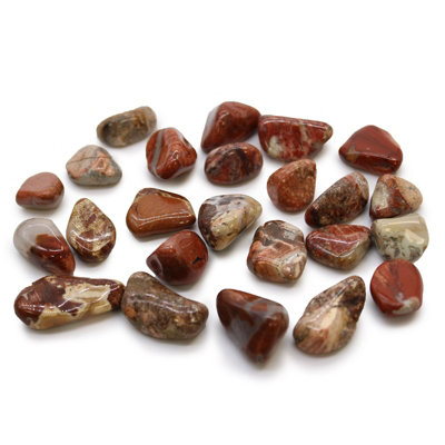 Small African Tumble Stones Light Jasper Brecciated Maroon from B&Q