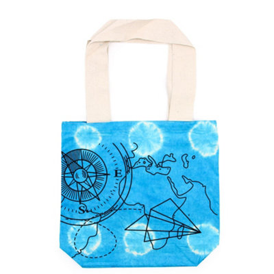  - Compass Natural Handle Tye Dye Cotton Bag