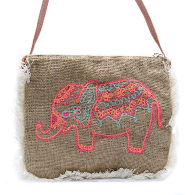 Fab Fringe Bag Elephant Embroidery Multicolor from B&Q