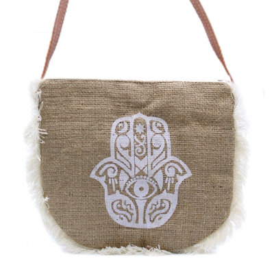 Fab Fringe Hamsa Print Jute BagChic & Eco from B&Q