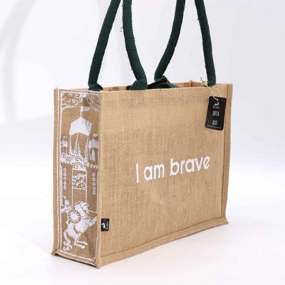 Hop Hare Jute Big Bag I Am Brave from B&Q