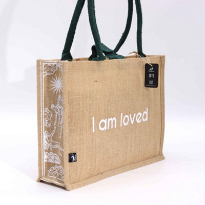 Hop Hare Jute Big Bag I Am Loved from B&Q