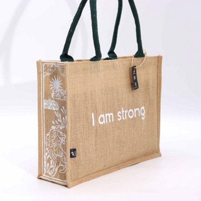 Hop Hare Jute Big Bag I Am Strong from B&Q