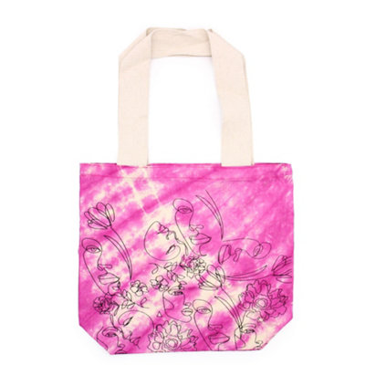  - Pretty Face Natural Handle Tye Dye Cotton Bag