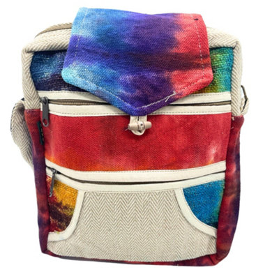 Tiedye Hemp Messegner Bag 2 Zip & Flop Multicolor from B&Q