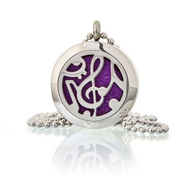  - Aromatherapy Diffuser NecklaceMusic Notes 25mmReusable Scent Lockets