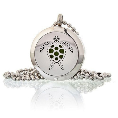  - Aromatherapy Diffuser NecklaceTurtle 25mmReusable Essential Oil Locket