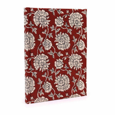 Burgundy Floral Cotton Bound Notebook 20X15Cm96 Pages from B&Q
