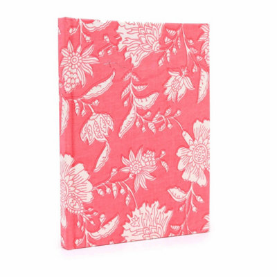 Pink Floral Cotton Bound Notebook 20X15Cm96 Pages from B&Q