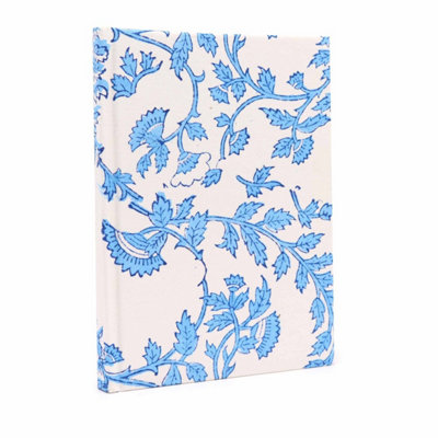 Pale Blue Floral Cotton Bound Notebook 20X15Cm96 Pages from B&Q