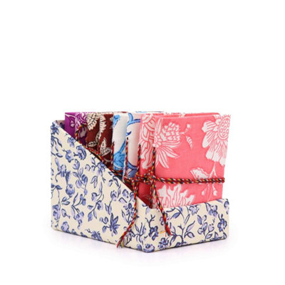 Floral Print Assorted Cotton Bound Notebooks 7X10Cm from B&Q