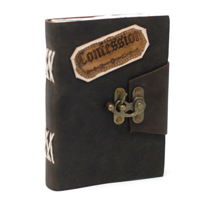 Leather Black Confessions Notebook With Lock7X5" Journal & Sketchbook from B&Q