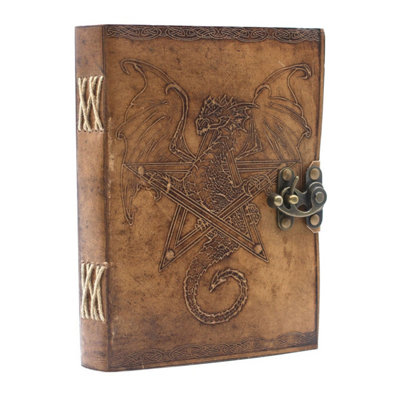 Leather Dragon Notebook 6X8" Journal With Buckles & Edges from B&Q